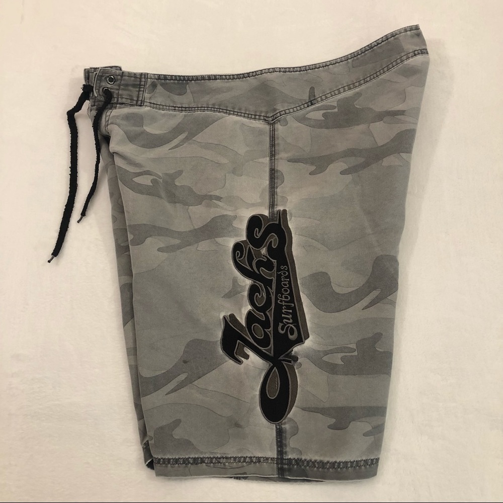 Jacks Surfboards Australia Gray Camo Swim Pool Beach Trunks Board Shorts Mens 38